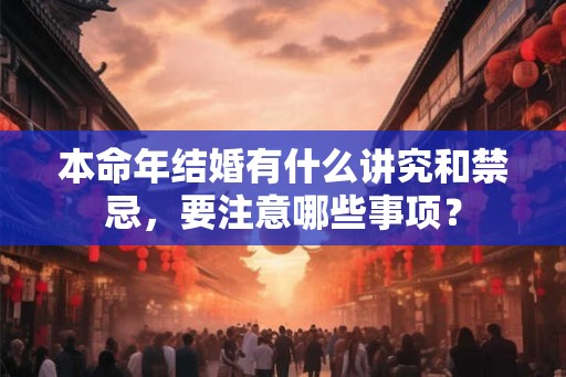 本命年结婚有什么讲究和禁忌，要注意哪些事项？