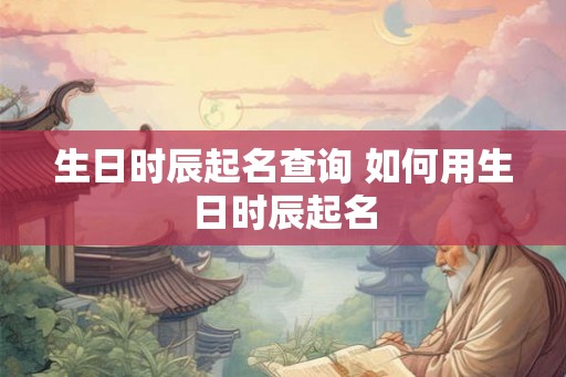 生日时辰起名查询 如何用生日时辰起名