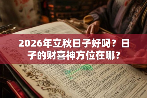 2026年立秋日子好吗？日子的财喜神方位在哪？