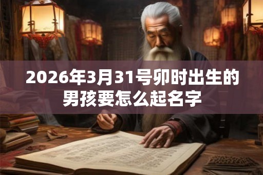 2026年3月31号卯时出生的男孩要怎么起名字