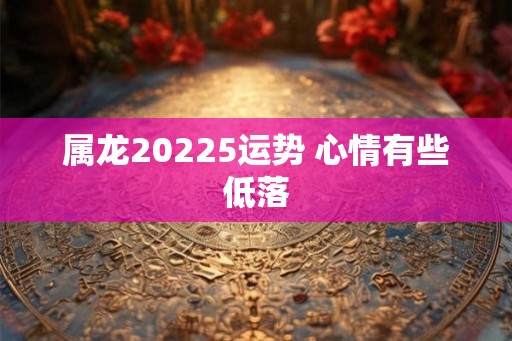 属龙20225运势 心情有些低落