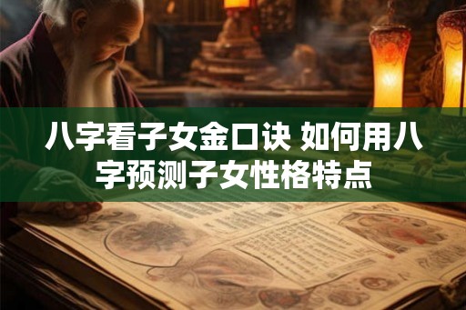 八字看子女金口诀 如何用八字预测子女性格特点