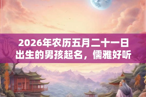 2026年农历五月二十一日出生的男孩起名，儒雅好听的名字推荐