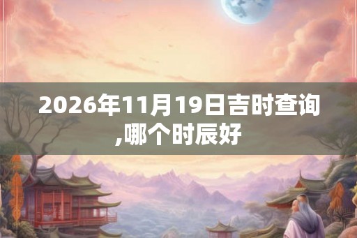 2026年11月19日吉时查询,哪个时辰好