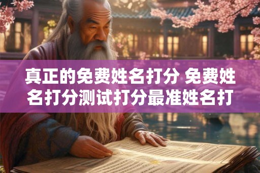 真正的免费姓名打分 免费姓名打分测试打分最准姓名打分测试