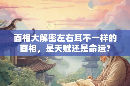 面相大解密左右耳不一样的面相，是天赋还是命运？