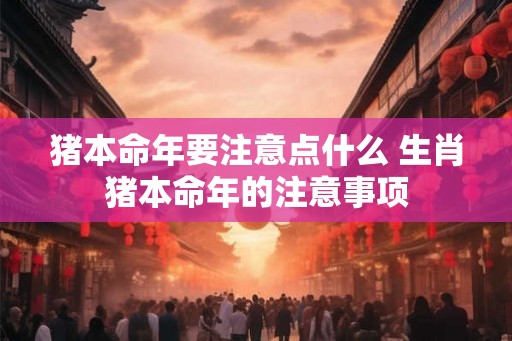 猪本命年要注意点什么 生肖猪本命年的注意事项