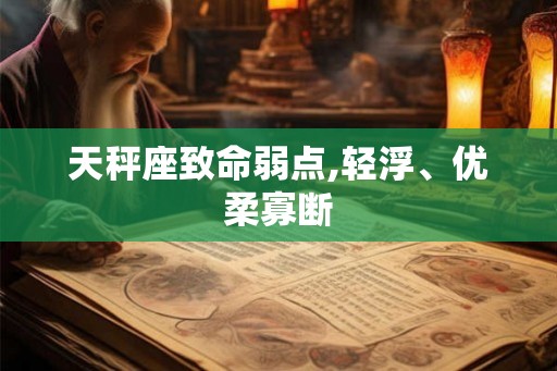 天秤座致命弱点,轻浮、优柔寡断