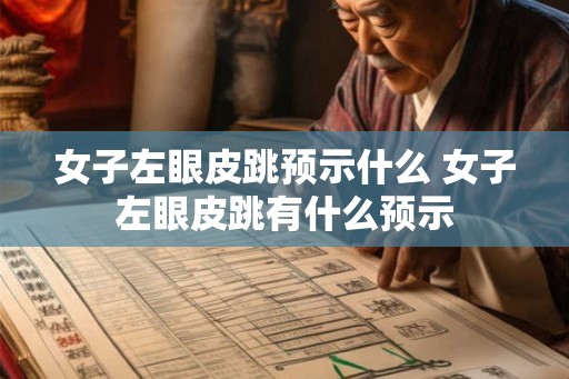 女子左眼皮跳预示什么 女子左眼皮跳有什么预示 女子左眼皮跳预示什么 女子左眼皮跳有什么预示