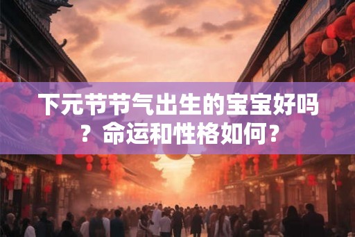 下元节节气出生的宝宝好吗？命运和性格如何？