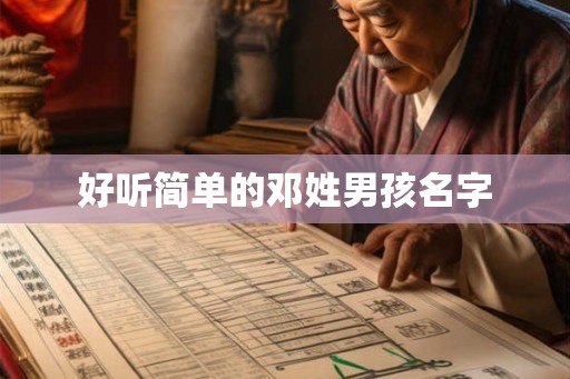 好听简单的邓姓男孩名字