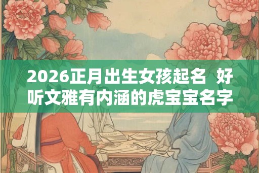 2026正月出生女孩起名  好听文雅有内涵的虎宝宝名字