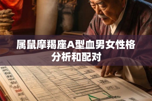 属鼠摩羯座A型血男女性格分析和配对