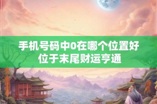 手机号码中0在哪个位置好 位于末尾财运亨通