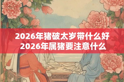 2026年猪破太岁带什么好 2026年属猪要注意什么