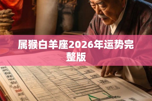 属猴白羊座2026年运势完整版