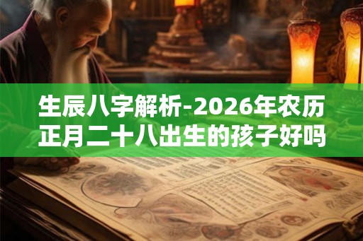 生辰八字解析-2026年农历正月二十八出生的孩子好吗