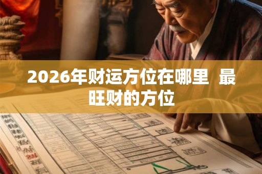 2026年财运方位在哪里  最旺财的方位