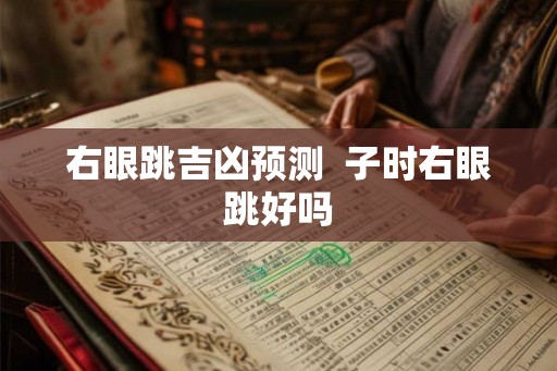 右眼跳吉凶预测  子时右眼跳好吗