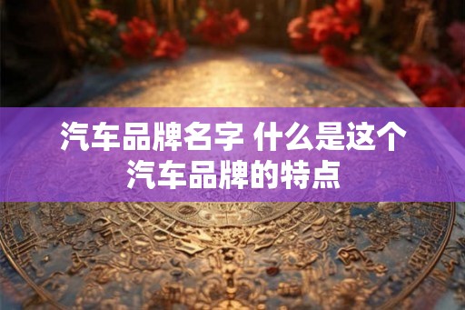 汽车品牌名字 什么是这个汽车品牌的特点