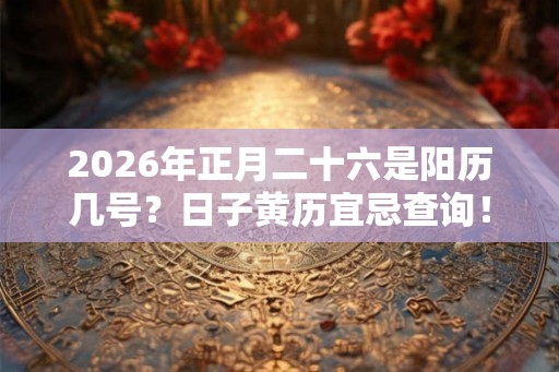2026年正月二十六是阳历几号?日子黄历宜忌查询! 2026年正月二十六是阳历几号?日子黄历宜忌查询!