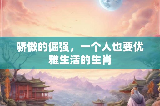 骄傲的倔强，一个人也要优雅生活的生肖