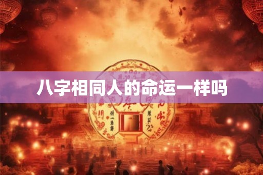 八字相同人的命运一样吗