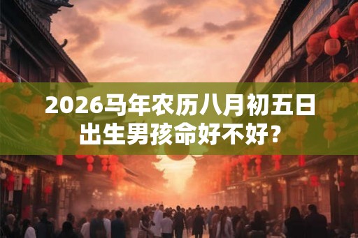 2026马年农历八月初五日出生男孩命好不好？