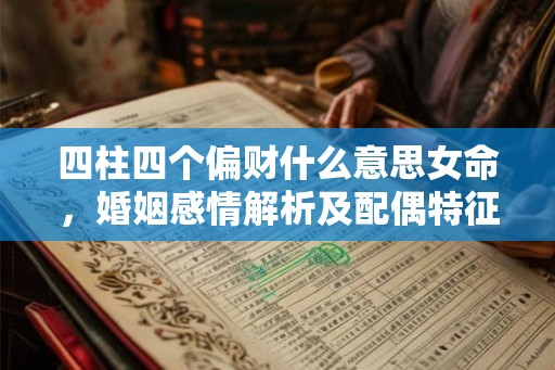 四柱四个偏财什么意思女命,婚姻感情解析及配偶特征 四柱四个偏财什么意思女命,婚姻感情解析及配偶特征
