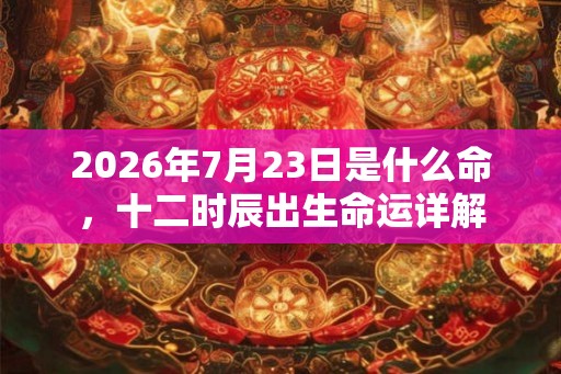 2026年7月23日是什么命，十二时辰出生命运详解