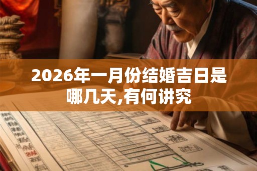 2026年一月份结婚吉日是哪几天,有何讲究