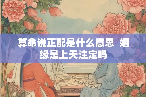 算命说正配是什么意思  姻缘是上天注定吗