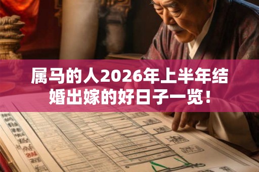 属马的人2026年上半年结婚出嫁的好日子一览！