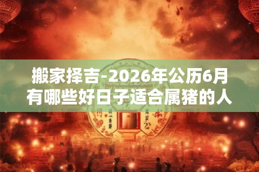 搬家择吉-2026年公历6月有哪些好日子适合属猪的人搬家