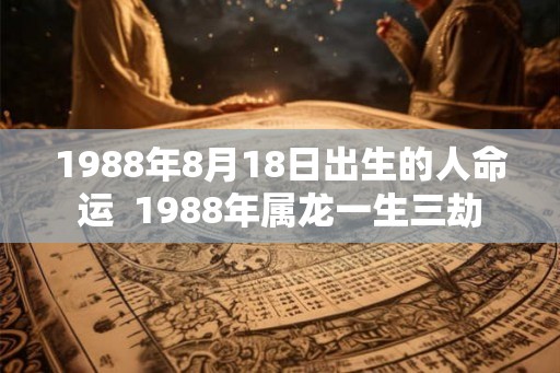 1988年8月18日出生的人命运  1988年属龙一生三劫