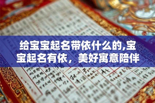 给宝宝起名带依什么的,宝宝起名有依,美好寓意陪伴一生 给宝宝起名带依什么的,宝宝起名有依,美好寓意陪伴一生