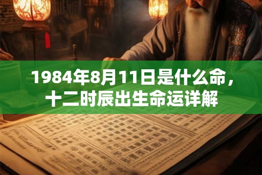 1984年8月11日是什么命，十二时辰出生命运详解