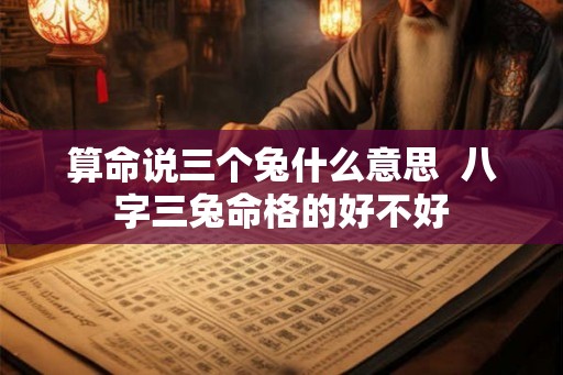 算命说三个兔什么意思  八字三兔命格的好不好