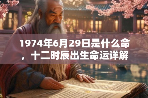 1974年6月29日是什么命，十二时辰出生命运详解