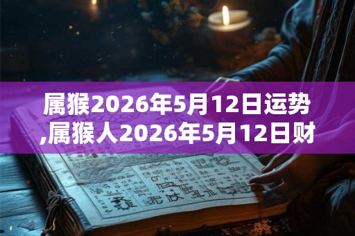 属猴2026年5月12日运势,属猴人2026年5月12日财运,生肖猴2026年5月12日运势