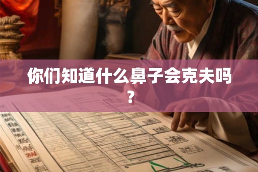 你们知道什么鼻子会克夫吗？