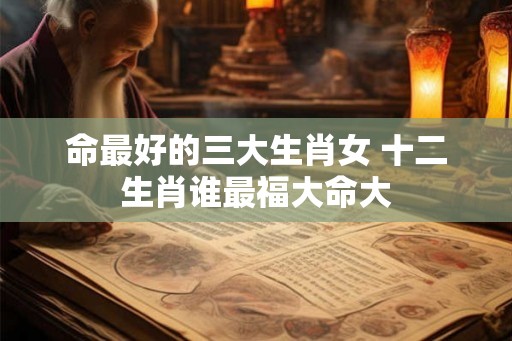 命最好的三大生肖女 十二生肖谁最福大命大