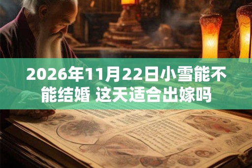 2026年11月22日小雪能不能结婚 这天适合出嫁吗