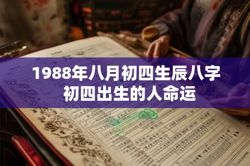 1988年八月初四生辰八字  初四出生的人命运