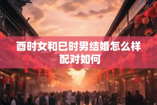 酉时女和巳时男结婚怎么样 配对如何