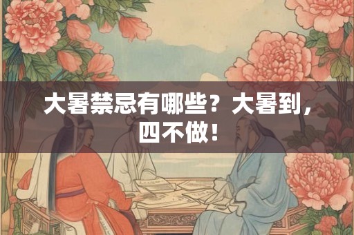 大暑禁忌有哪些？大暑到，四不做！