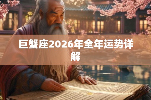 巨蟹座2026年全年运势详解