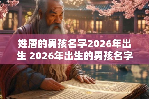 姓唐的男孩名字2026年出生 2026年出生的男孩名字姓唐
