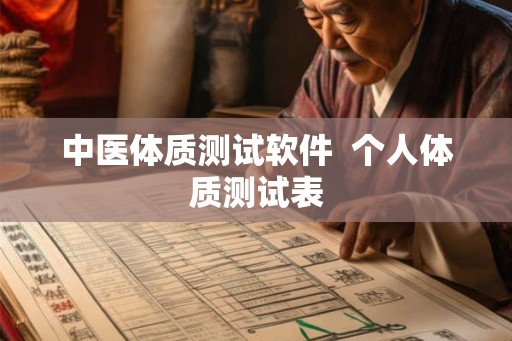 中医体质测试软件  个人体质测试表