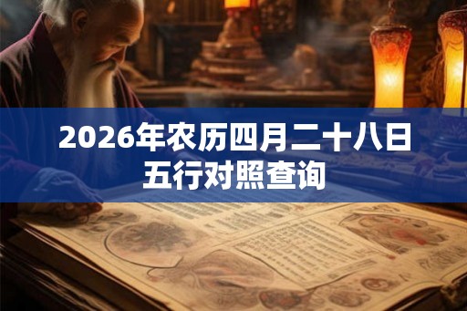 2026年农历四月二十八日五行对照查询